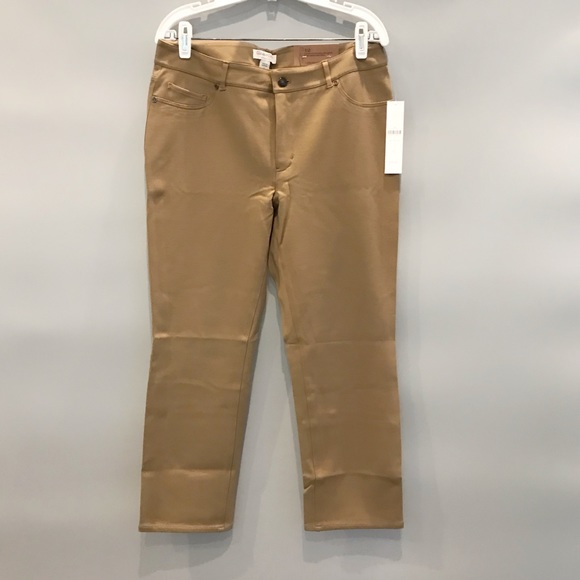 NWT Coldwater Creek Tan Ponte Capri Jeans Size 12 - Picture 1 of 4
